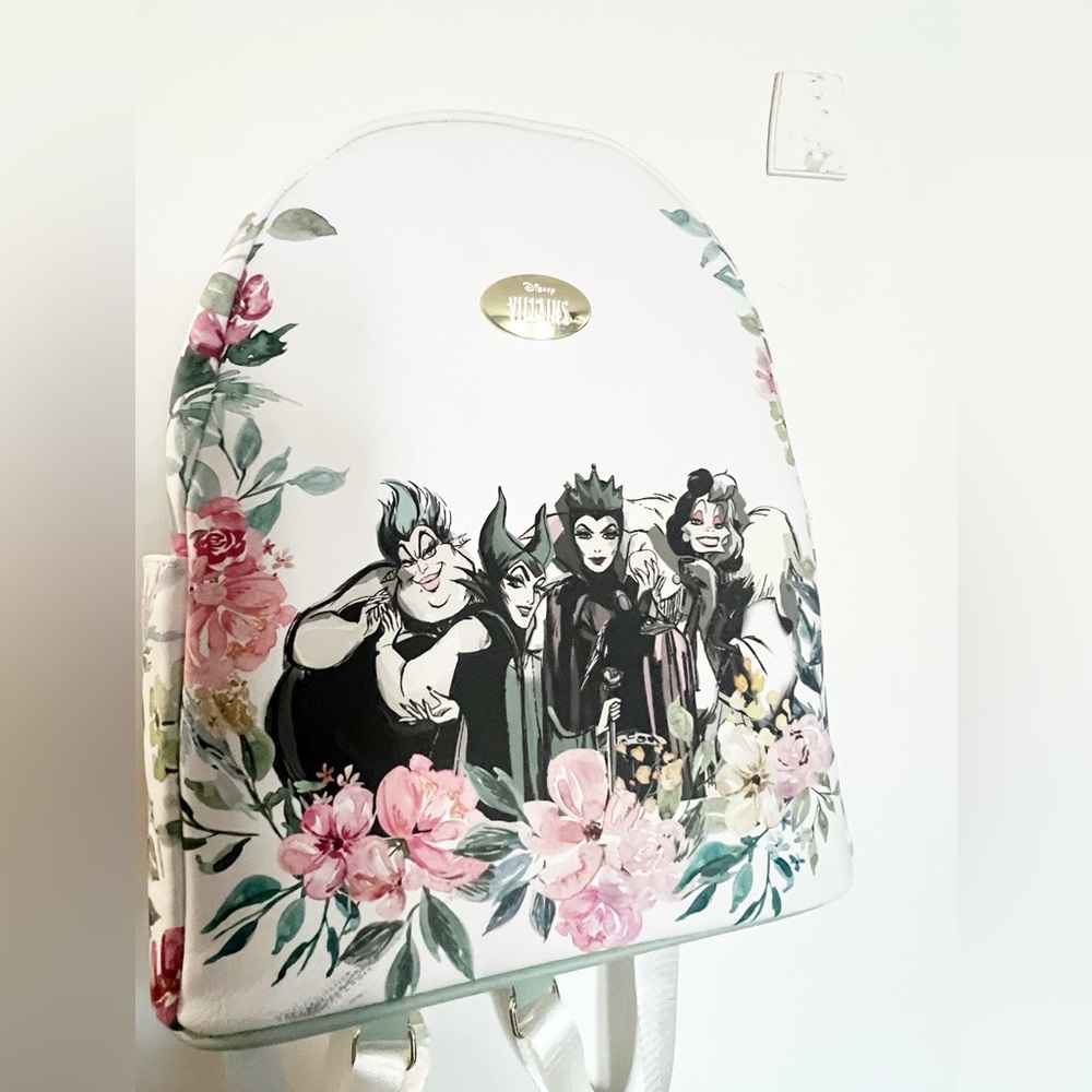 Disney Villains Floral White Backpack